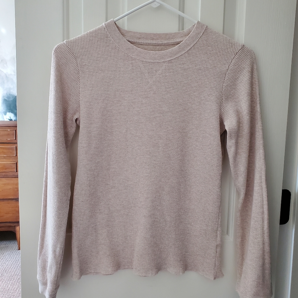 Everlane The Organic Cotton Waffle Knit Thermal, Oatmeal (S)